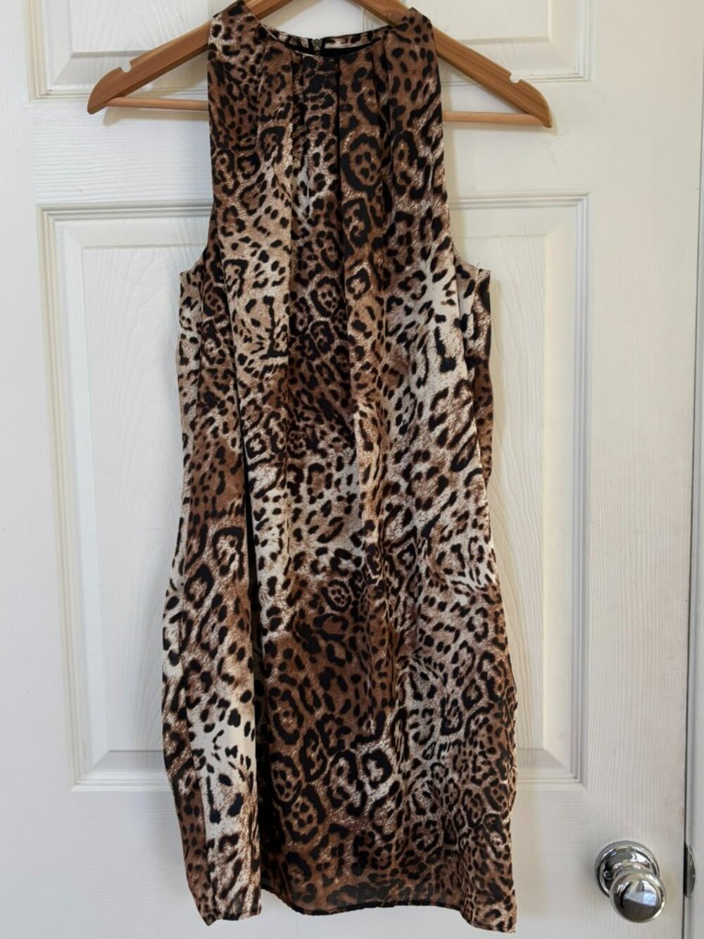 Zara Leopard Cheetah Animal Print Sleeveless Mini Shift Dress Small - Picture 1 of 8